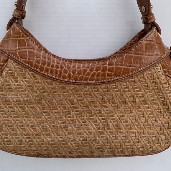 Liz Claiborne Straw Purse Shoulder Bag Beige Tan - Picture 3 of 8